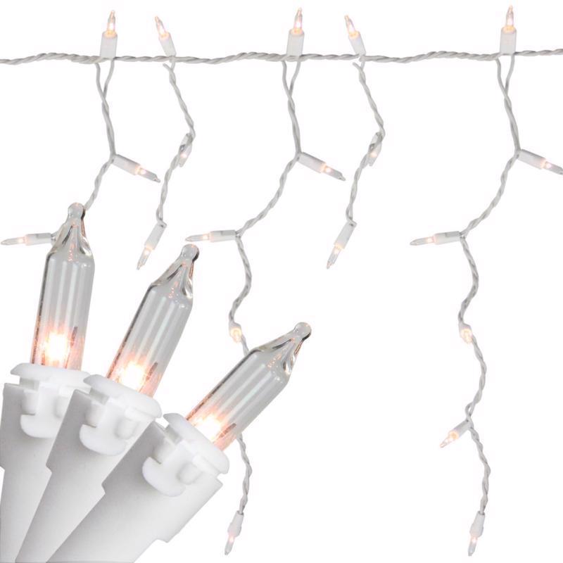 9096713 19.6 ft. Classic LED T5 Icicle Christmas Lights, Warm White - 300 Count