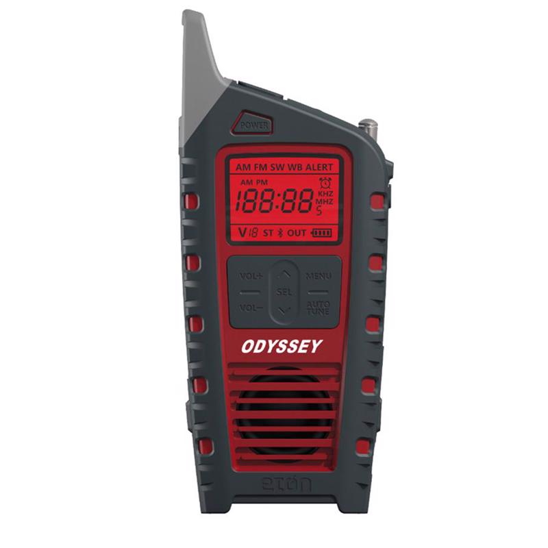 6075269 Alarm Clock With Weather Alert Digital Battery Operated, Black & Red