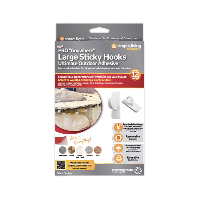 9096906 Max Pro Large Sticky Hooks - Pack of 12