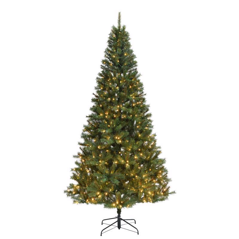 9096661 7.5 ft. 1-2 Tree Full LED Highland Spruce Color Changing Christmas Tree, Multi Color - 450 Count