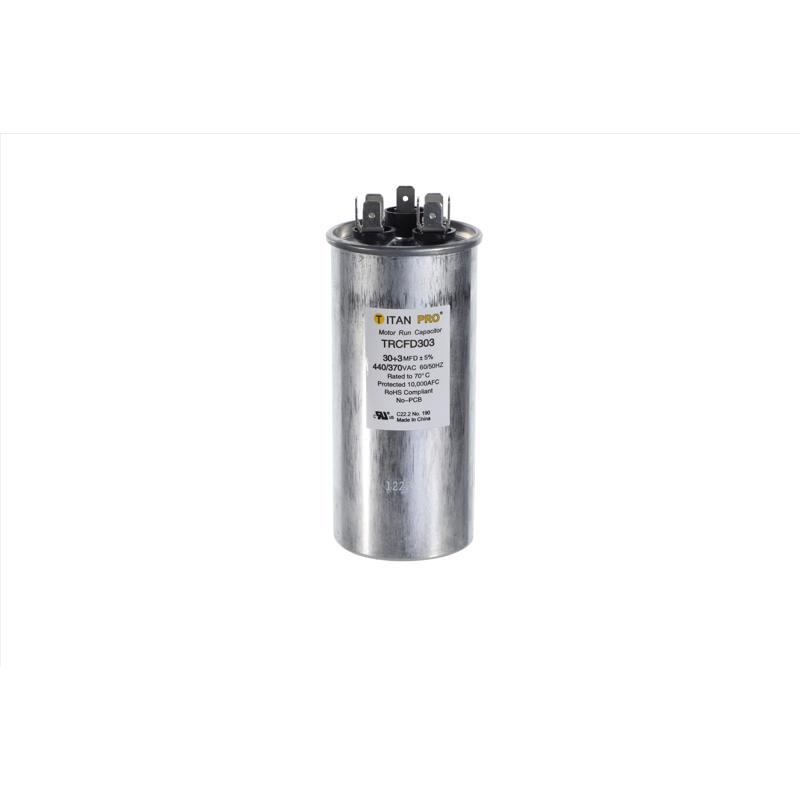 3014152 30 Plus 3 MFD 440V Round Run Capacitor