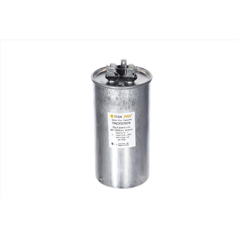 3014140 70 Plus 7.5 MFD 440V Round Run Capacitor