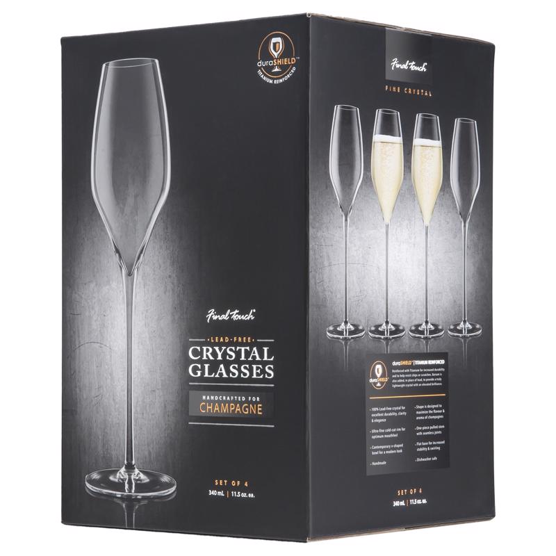 Picture of Final Touch 6082548 11.5 oz Crystal Champagne Flutes&#44; Clear