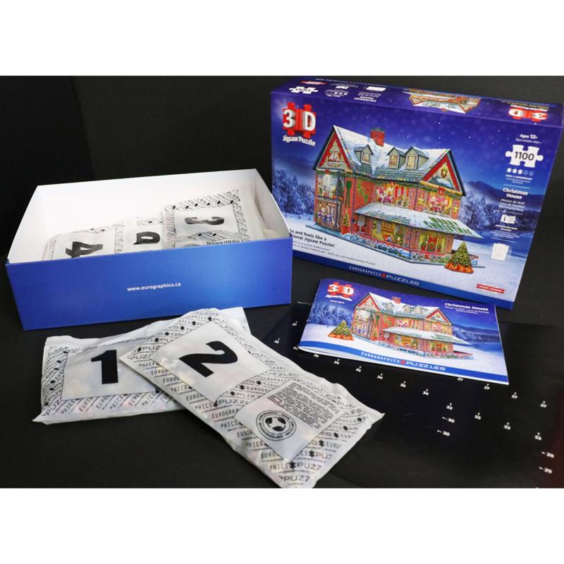 9102018 Christmas House 3D Jigsaw Puzzle, Multi Color - 1100 Piece