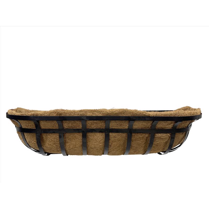 30in. Steel Deck Planter - Black - Includes Coco Liner - Cascading Design