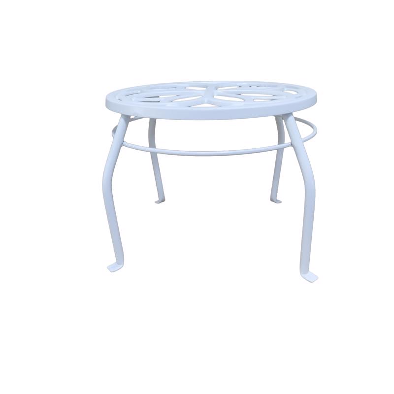 8104238 9 in. Cast Iron Plant Stand, White