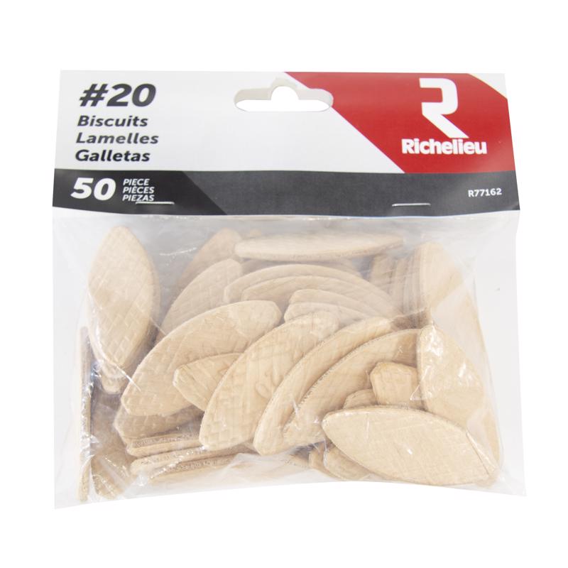 5059247 2.25 in. Flat Wood Plate Joining Biscuits, Natural - 50 per Pack - Pack of 5