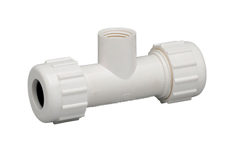 Schedule 40 1 in. Compression X 1 in. D Compression PVC Tee