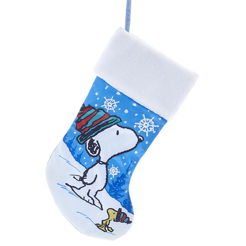 Kurt S. Adler 9096952 Snoopy with Woodstock Christmas Stocking, Blue - Pack of 12