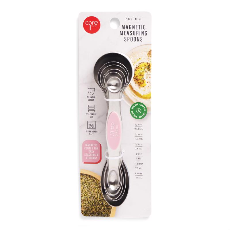 6084046 Magnetic Silicone & Stainless Steel Measuring Spoon Set, Assorted
