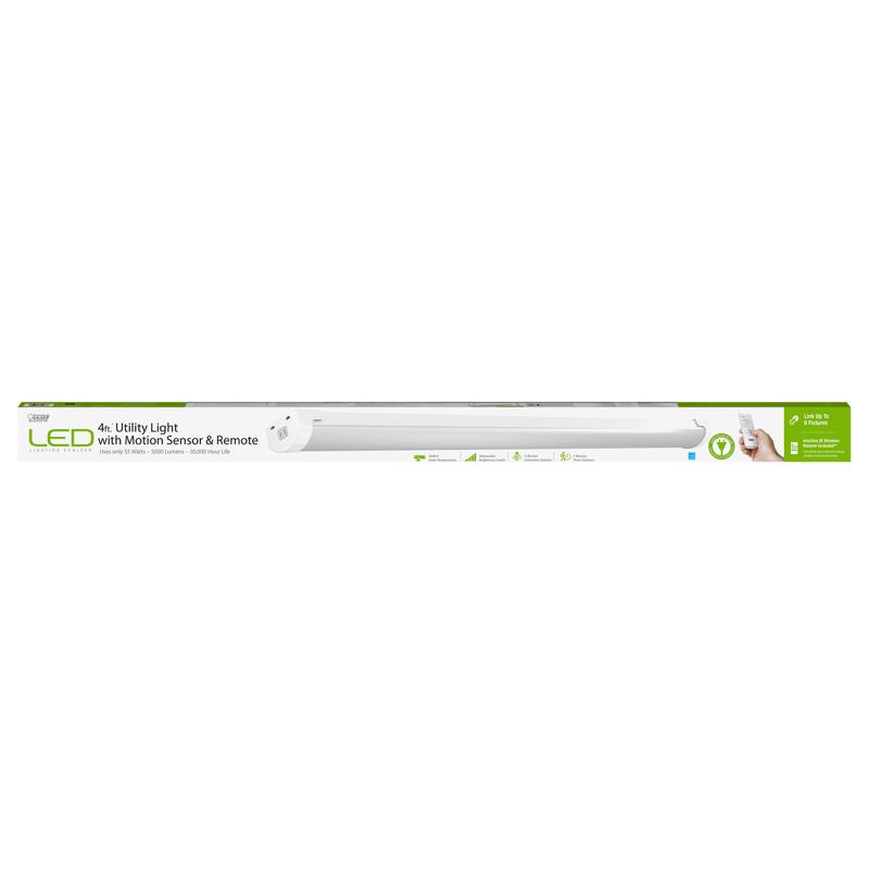 Feit Electric 4 Ft. Length 120V 55W 5000 Lumens Utility Light with Sensor White - 3018765