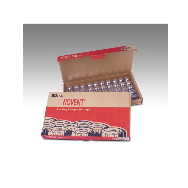 4027151 11.4 x 1.2 in. Novent Locking Refrigerant Caps, Silver