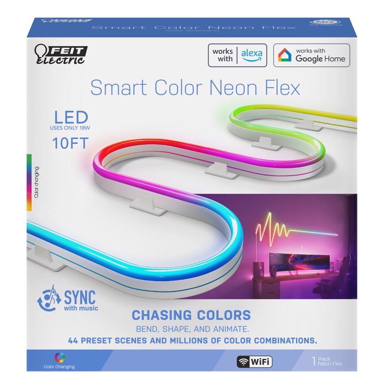 3017964 10 ft. Color Changing Plug In LED Smart Enabled Rope Lights, Multi Color