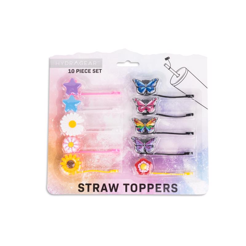 Picture of Core Kitchen 9105481 Flower & Butterfly Silicone Straw Topper&#44; Assorted - Pack of 6