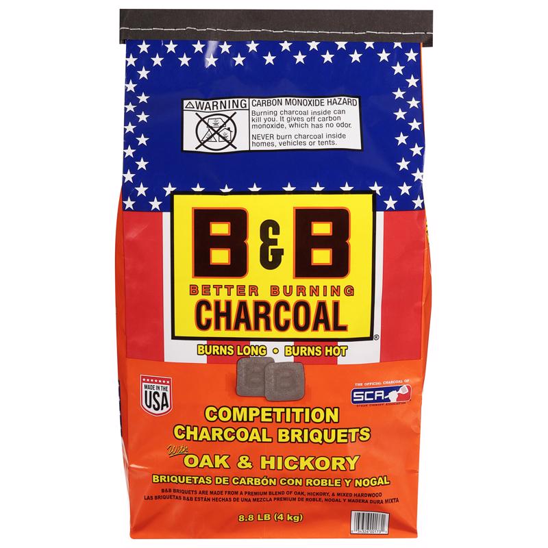 Picture of B&B Charcoal 8113262 8.8 lbs All Natural Hickory & Oak Charcoal Briquettes