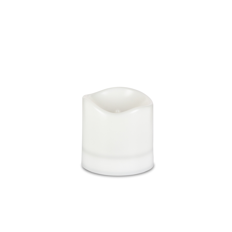 Gerson 9072688 4 x 4 in. Everlasting Solar Plastic Glow Candle Table Decor, White - Pack of 4