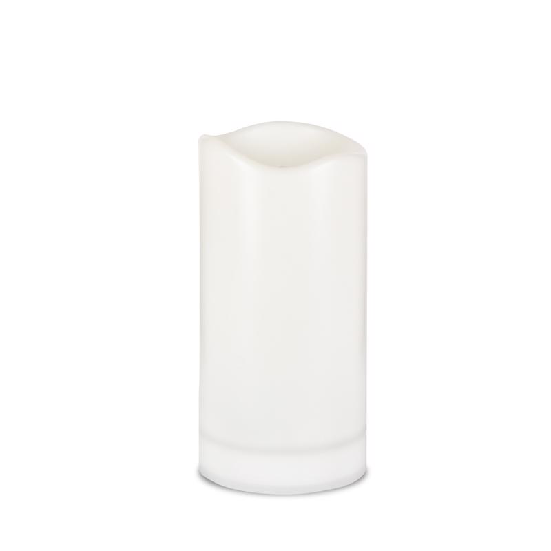 Gerson 9072678 8 in. Everlasting Glow Solar Plastic Candle Table Decor, White - Pack of 4