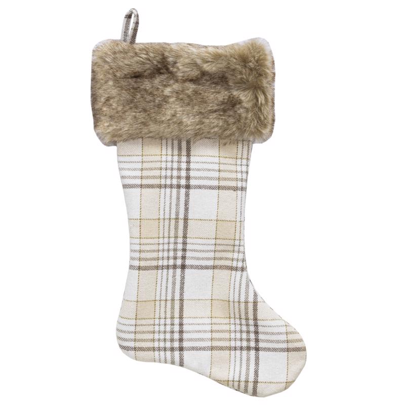 9096152 20 in. Plaid Christmas Stocking - Pack of 12