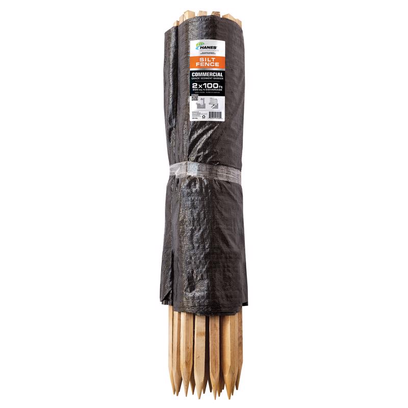 2 x 100 ft. Polypropylene Silt Fencing, Black