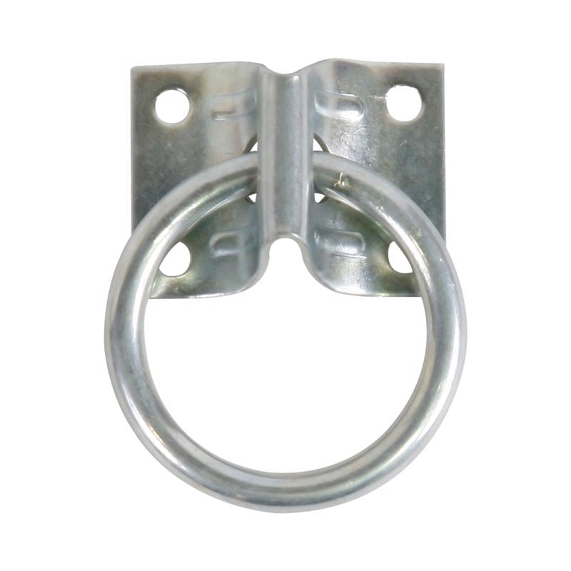 Large Zinc-Plated Steel Hitching Ring - Silver - 2 in. - Durable Fastening Solution