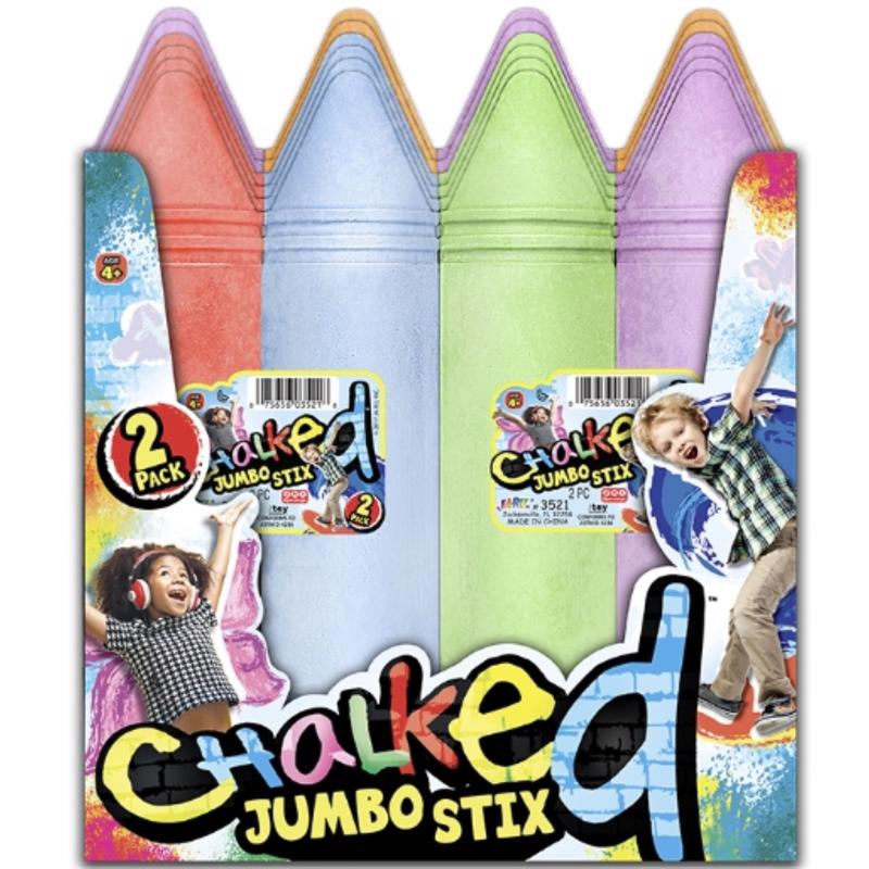 9106950 Jumbo Stix Chalk, Multi Color - 2 Piece - Pack of 12