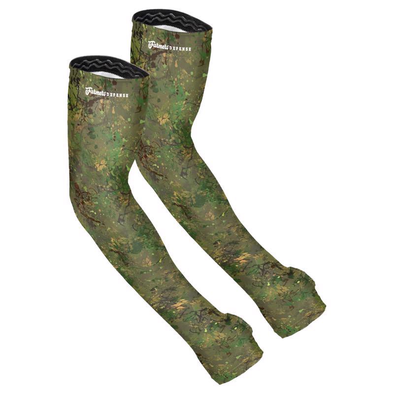 7035607 Polyester & Spandex Brush Camo Protection Sleeves, Green - Small