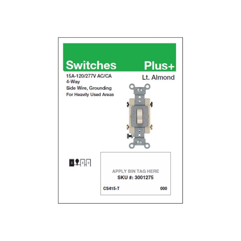 9100539 4.63 x 3.5 in. Wiring Devices Electrical POP Card, 400 Each