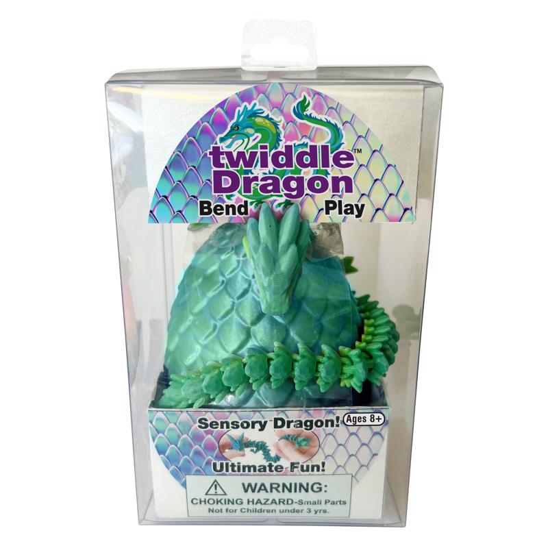 9105546 Twiddle Dragon Toy, Green - Pack of 12