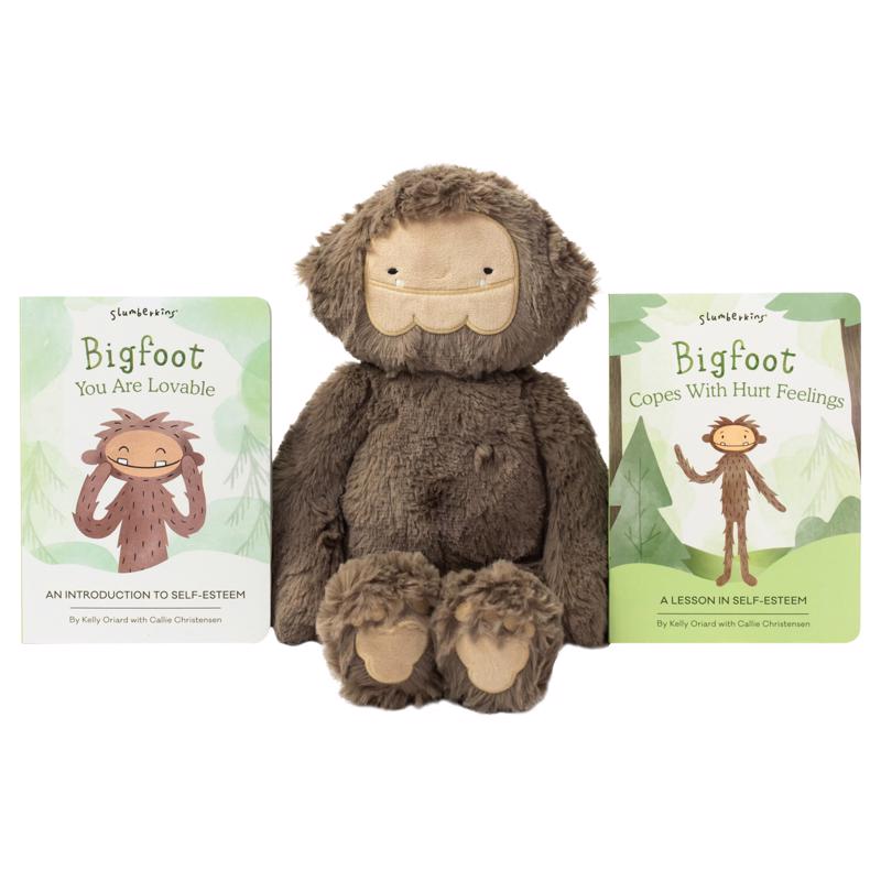 9101428 3 Piece Bigfoots Self-Esteem Plush & Book Kin Set - Brown