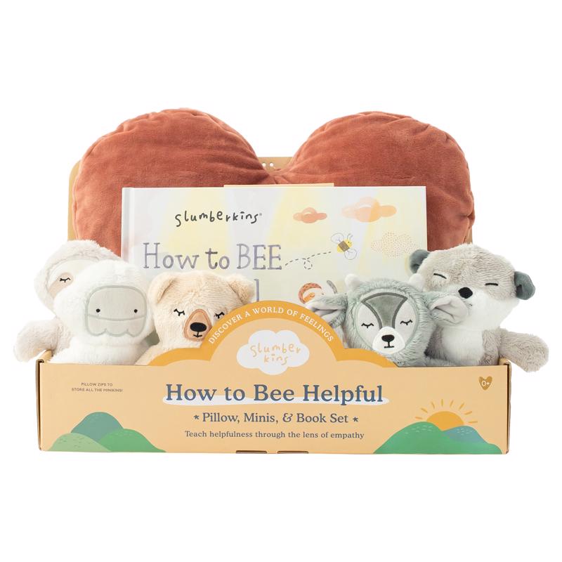 Picture of Slumberkins 9101430 How to Bee Helpful Pillow & Book Set&#44; Assorted - 7 Piece
