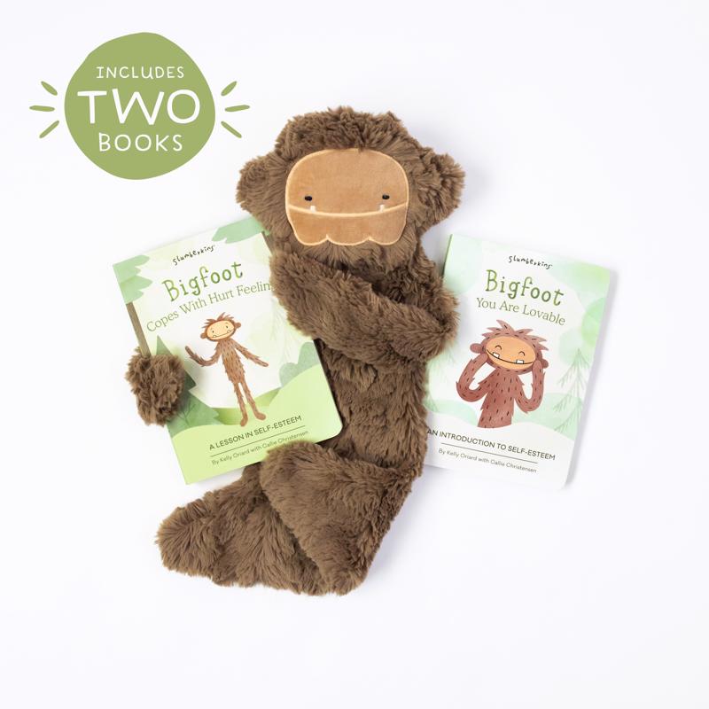 Picture of Slumberkins 9101103 Bigfoots Self-Esteem Plush & Book Snuggler Set&#44; Brown - 3 Piece