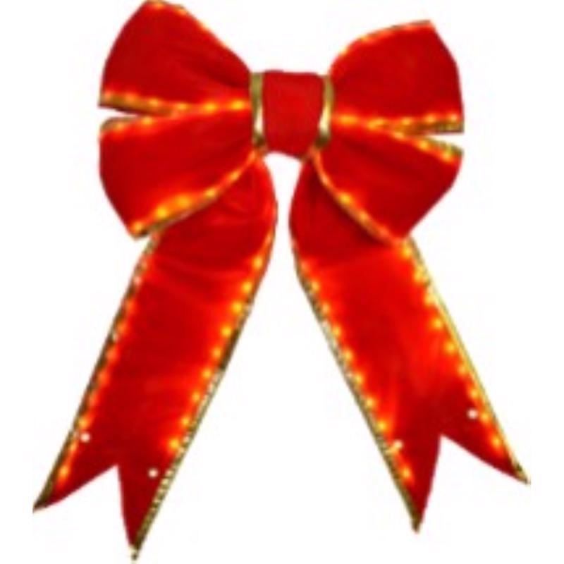 LED Christmas Bow - Red - 18 in. - Pack of 8 - Illuminated Design