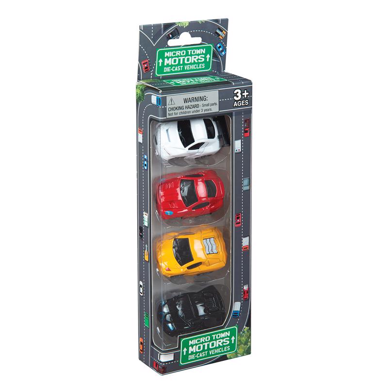 9089818 Die Cast Race Cars for Kids, Assorted - 4 Piece - Pack of 12