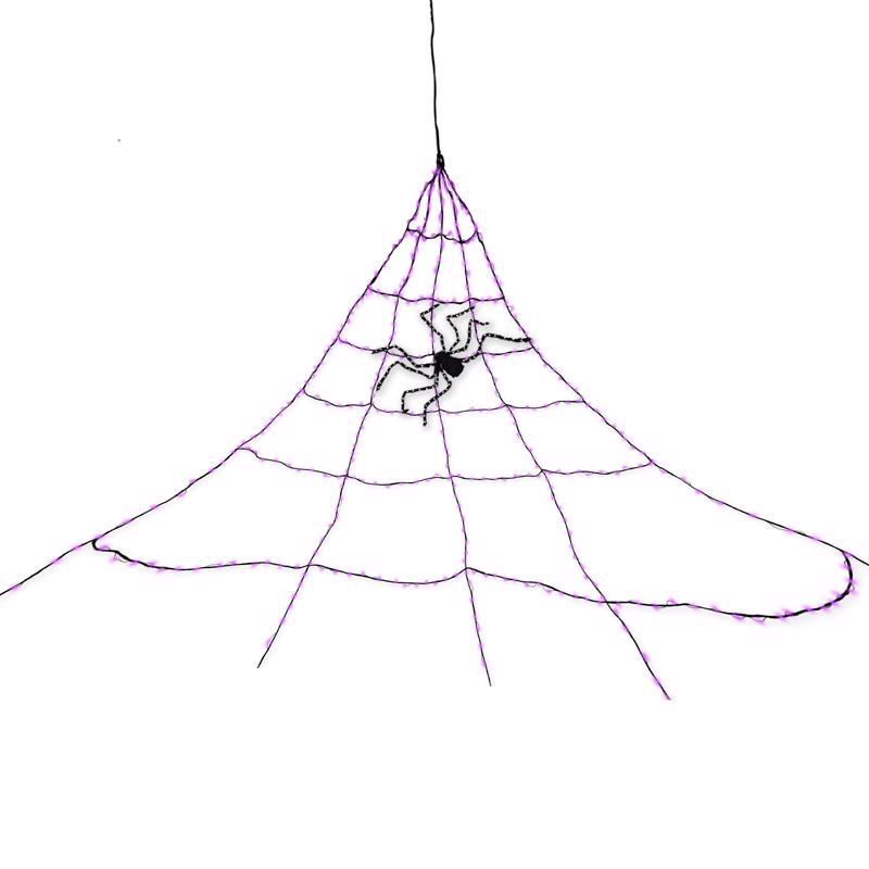 9096246 16 ft. LED Prelit Web Hanging Decor, Orange & Purple - 496 Count