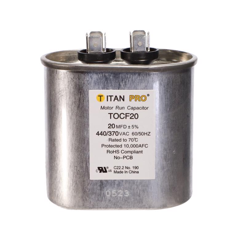 3019023 1.77 x 2.68 in. 20 MFD 440V Aluminum Oval Run Capacitor