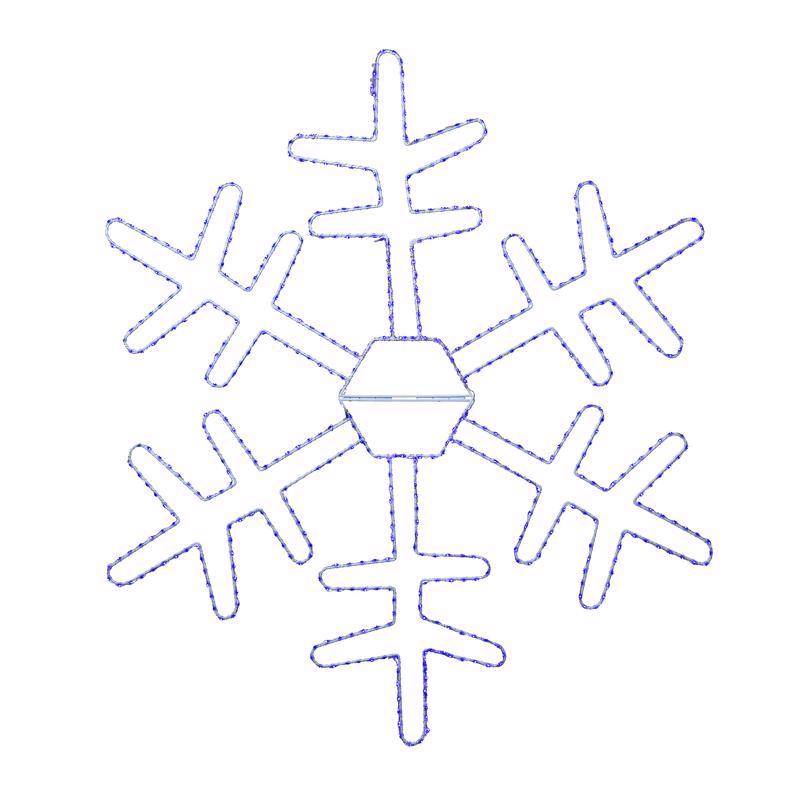 9096163 36 in. LED Snowflake Hanging Decor, Blue