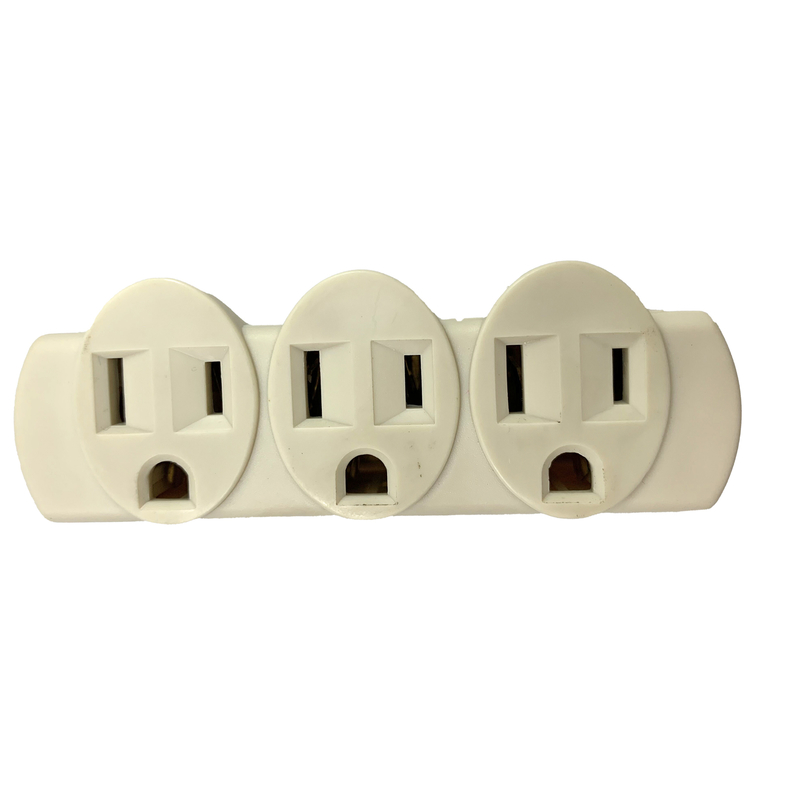 3539657 15A Grounded 3 Outlets Adapter, Beige