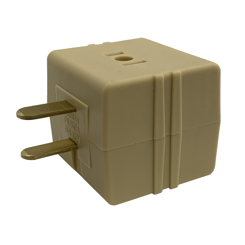 3539665 15A Polarized 3 Outlets Cube Adapter, Ivory