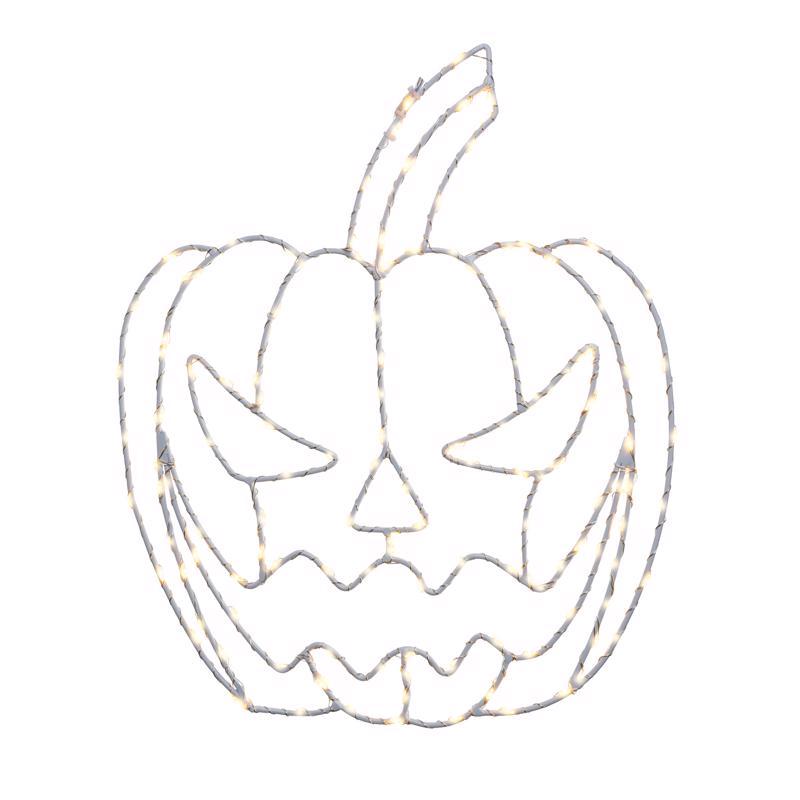 9096581 15 in. LED Prelit Illuminated Pumpkin Window Decor, Orange - 140 Count - Pack of 8
