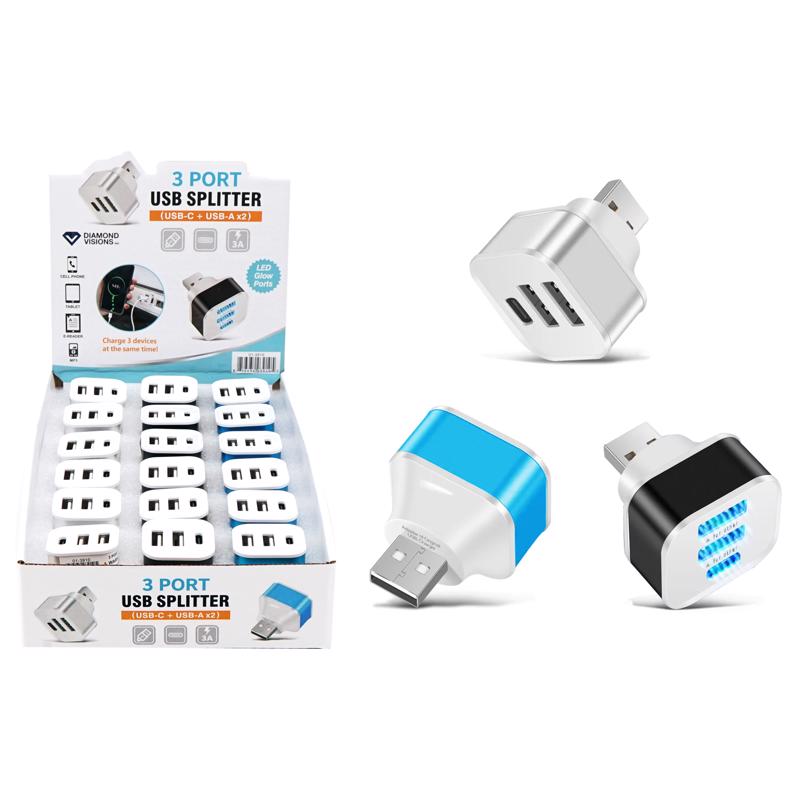 Picture of Diamond Visions 3018741 3 Port USB Charger&#44; Assorted