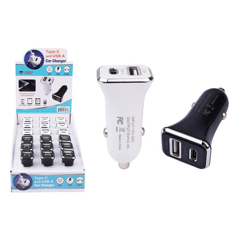 Picture of Diamond Visions 3018724 Cube Design 2 Port USB Car Charger for All Smartphones&#44; Black & White