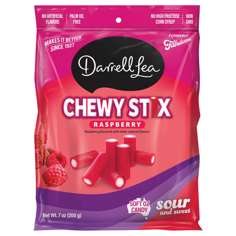 Picture of Darrell Lea 9106575 7 oz Chewy Stix Raspberry Licorice Sour Bites