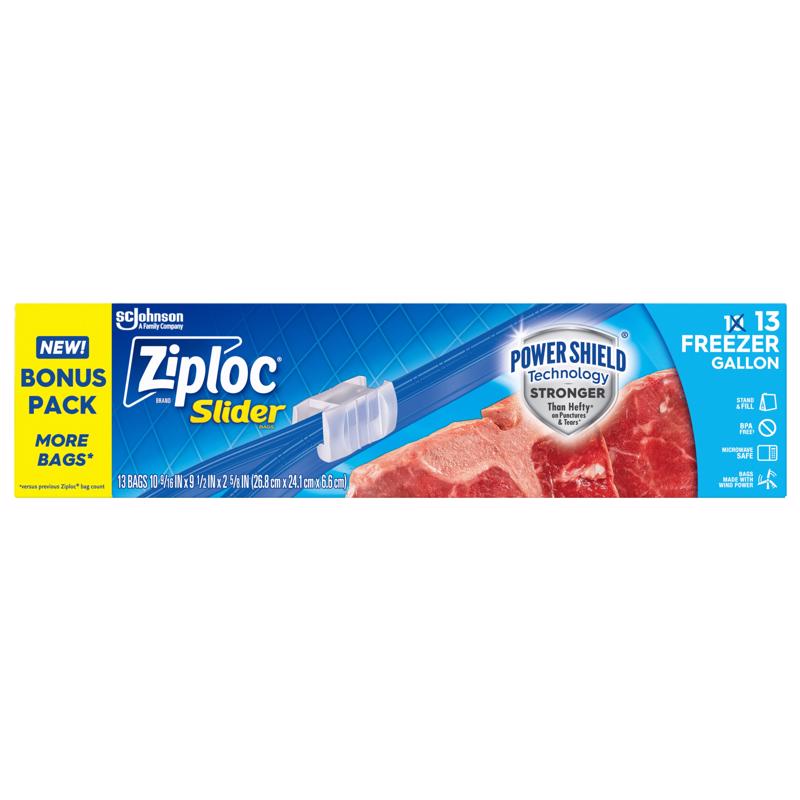 Picture of Ziploc 6086223 Grip N Seal Technology Clear Storage Slider Bag - 13 per Case - Pack of 12