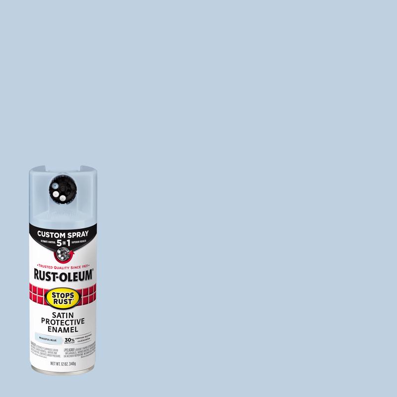 Picture of Rust-Oleum 1037480 12 oz Stops Rust Satin Peaceful Blue Protective Enamel Spray Paint - Pack of 6