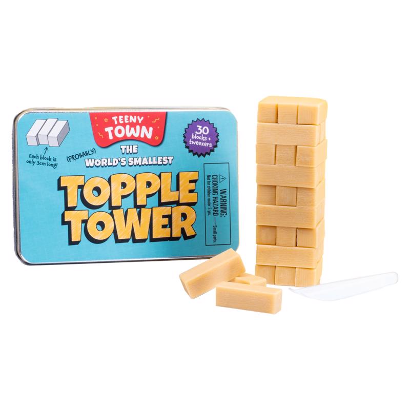 Picture of Fizz 9107040 Teeny Town Topple Tower Puzzle Blocks&#44; Brown - 30 Piece