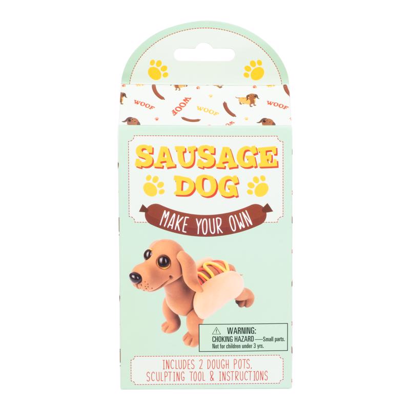9105531 Make Your Own Sausage Dog Dough Craft Set, Brown - Pack of 6