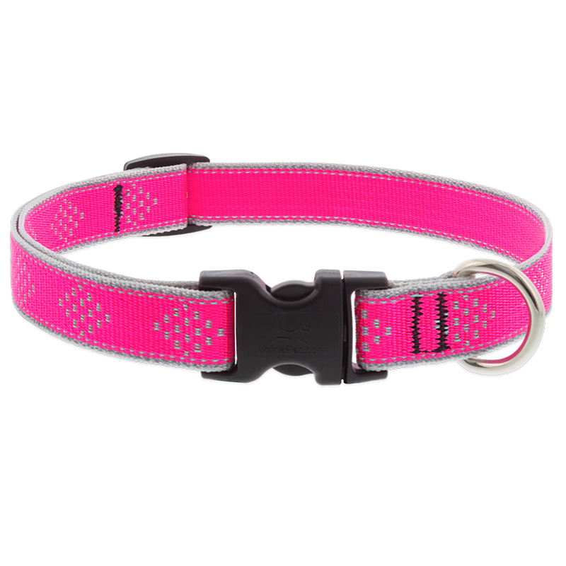 Picture of Lupine Pet 9022203 Reflective Pink Diamond Nylon Dog Adjustable Collar
