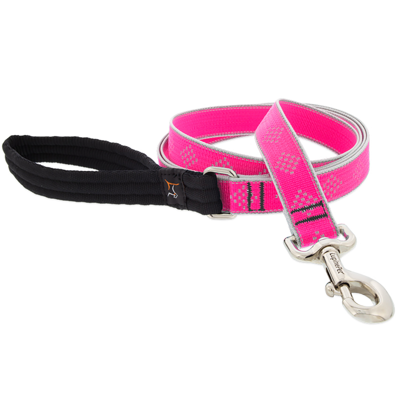 Picture of Lupine Pet 9015439 Reflective Pink Diamond Nylon Dog Leash