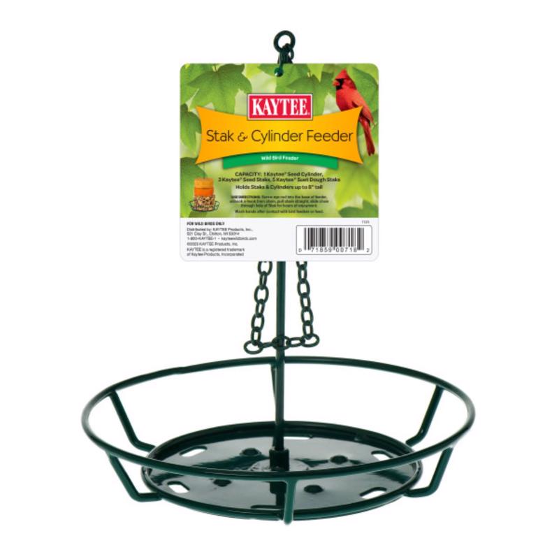 Picture of Kaytee 8115439 8 in. Wild Metal Stack & Cylinder Bird Feeder&#44; Green