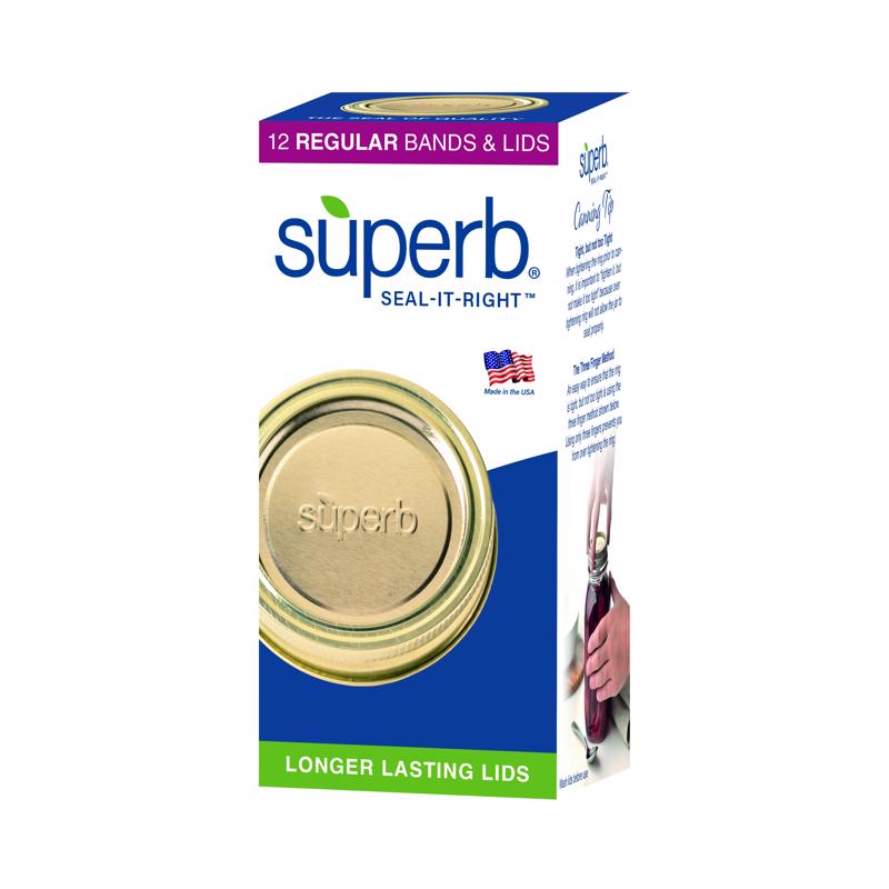 Picture of Superb 6081561 Seal-It-Right Regular Mouth Canning Lids & Bands - 12 per Pack - Pack of 12